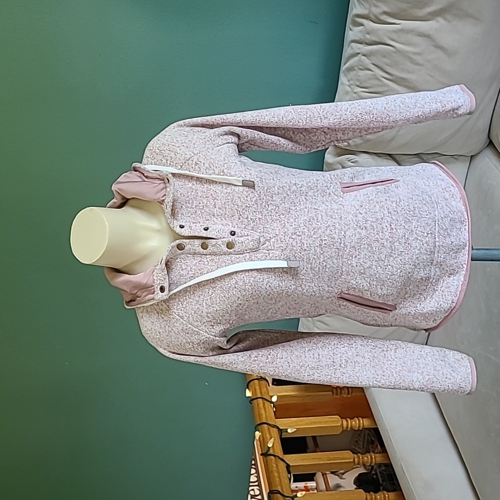Thread & Supply Funnel Neck Hooded Sweatshirt, dusty pink